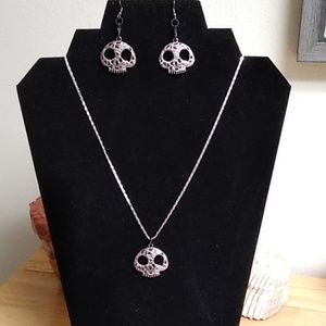 Skull Necklace & Earrings
